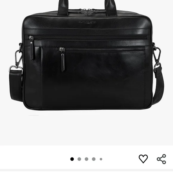 New -MARC PETER Black Leather Men's or Womens Laptop/Briefcase - Picture 2 of 12